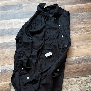 Aerie Black linen blend Button-Up Shirt